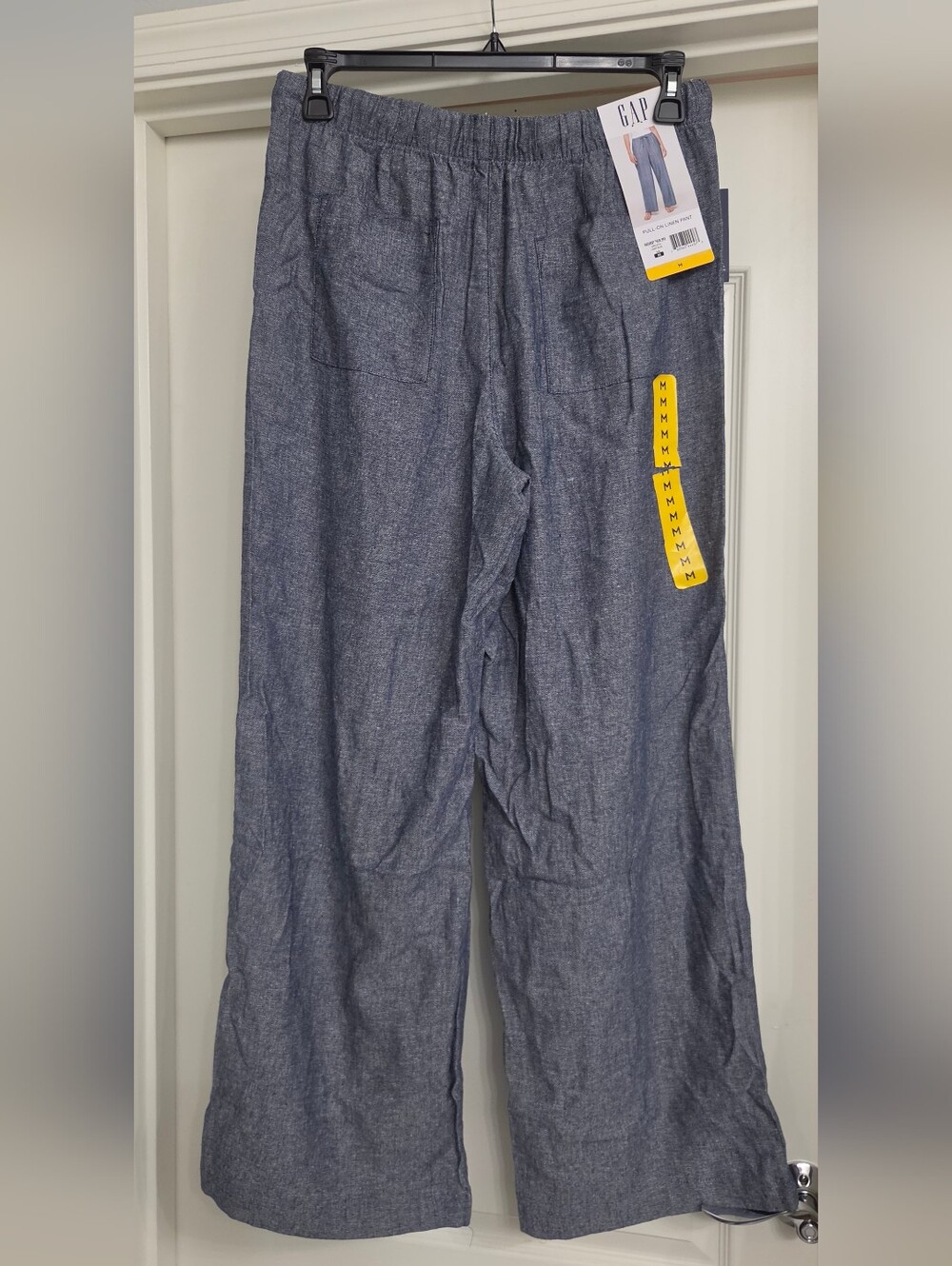 GAP Drawstring Wide-Leg Pants in Chambray Blue - Picture 2 of 5